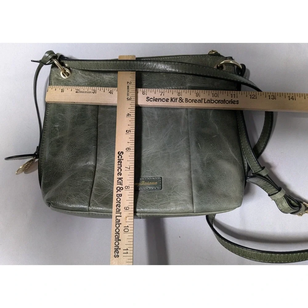 TOMMY BAHAMA Women‎ Green Leather El Roble Crossbody Purse